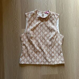 Eva Franco Beige Diamond Pattern Tank Top